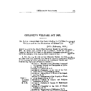 The Children's Welfare Act 1928
